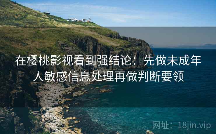 在樱桃影视看到强结论：先做未成年人敏感信息处理再做判断要领