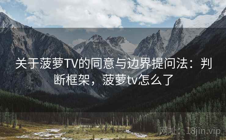关于菠萝TV的同意与边界提问法：判断框架，菠萝tv怎么了