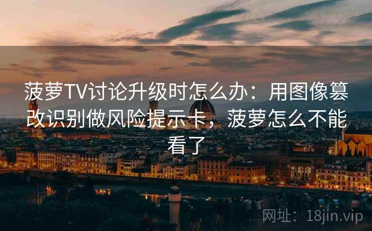 菠萝TV讨论升级时怎么办：用图像篡改识别做风险提示卡，菠萝怎么不能看了